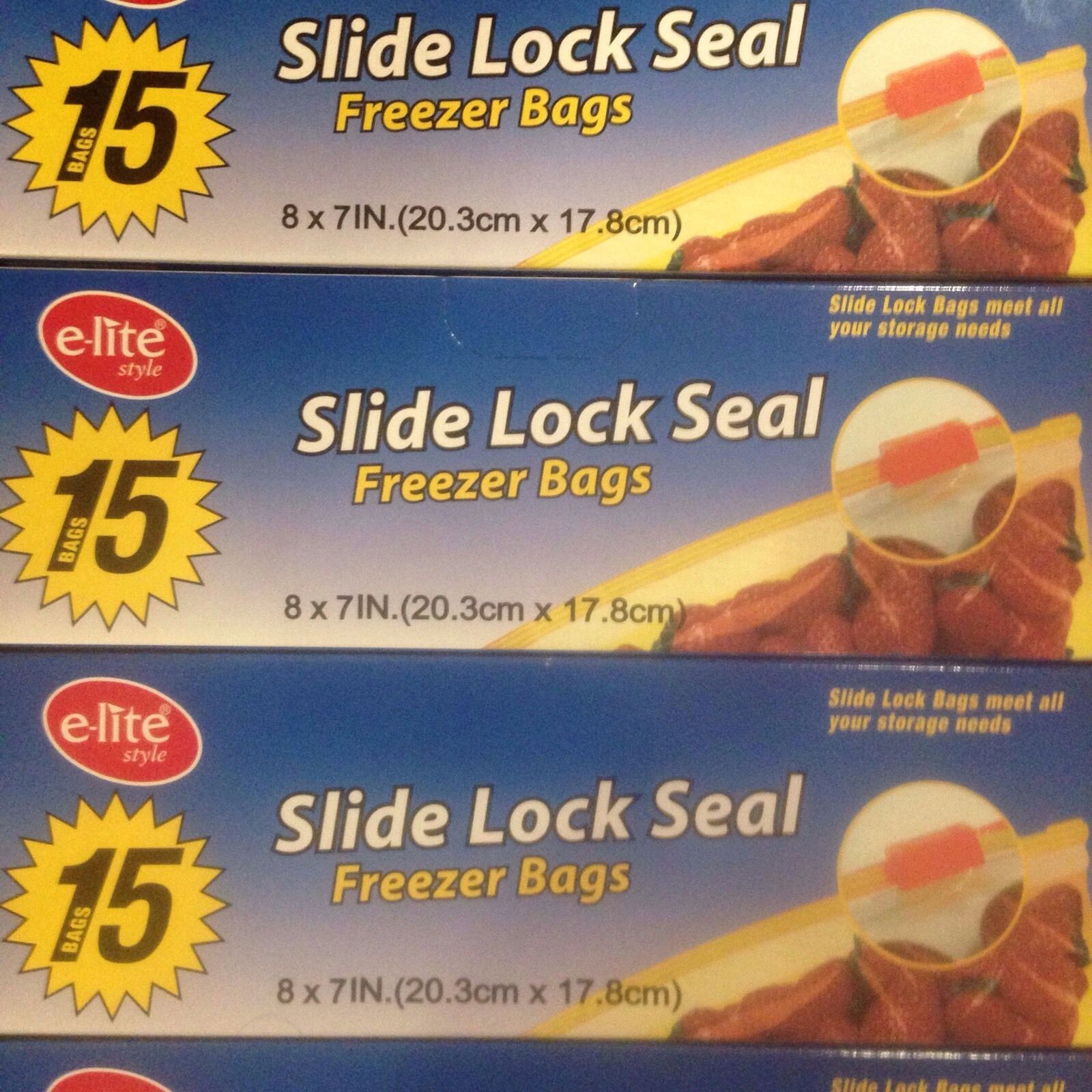 225 ZIPPER SLIDER LOCK REUSABLE FOOD FREEZER BAGS 8"" X 7"" BULK JOBLOT ZIP SEAL