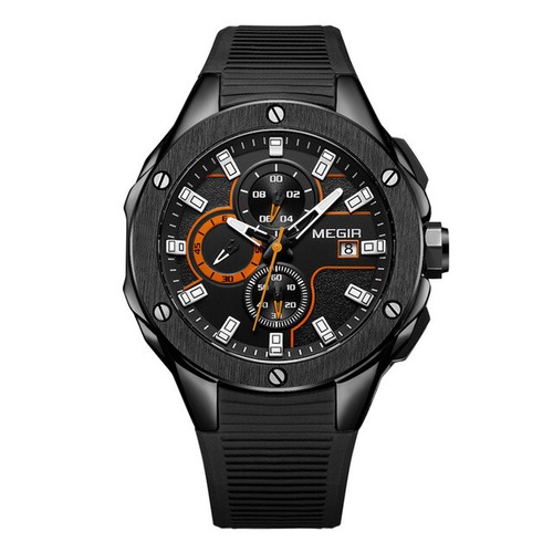 MEGIR Men's Sports Chronograph Quartz Watches Silicone Strap Luminous Waterproof - Picture 14 of 14