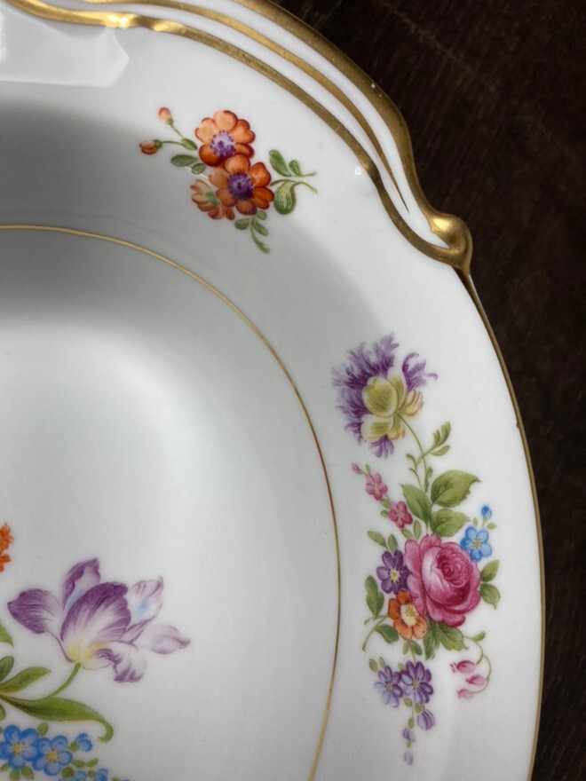 Vintage Noritake ALDEA 3083 Oval Vegetable Serving Bowl Gold Gilt