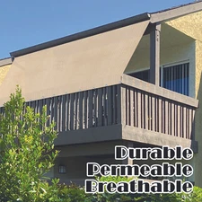 ALION Beige Outdoor Patio Shade Privacy Cover Panel Shade Cloth Grommets 2 Side