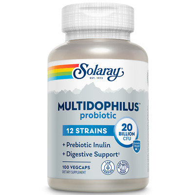 Solaray Multidophilus 12 Strain Probiotic | 20 Billion CFU | 50 Servings | 100