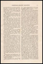 1899 Francis T Witte Hardware Store Photos New York City 2-Page Article Print Ad