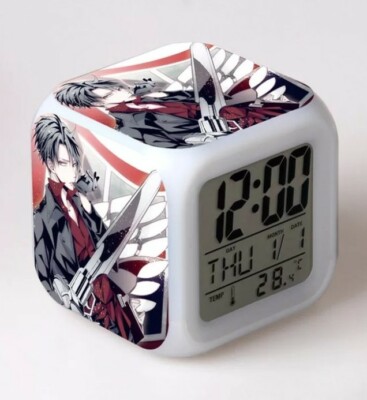 Attack of Titans Led Manga Alarm Clock 7 Colors Thermometer shingeki no kyojin 