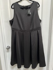 NWT Torrid Black Scuba Fit & Flare Skater Dress Size 20 Retails For $68.90