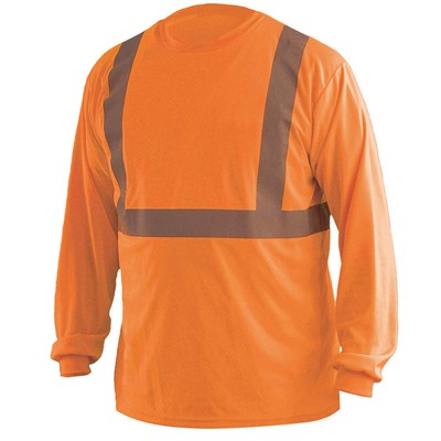 OCCUNOMIX LUX-LSET2B-OM Long Sleeve T-Shirt,M,ANSI Class 2 448J38