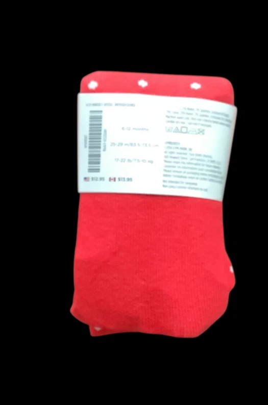 Medias Gymboree Talla 6-12 Meses Niñas Rojo Lunares Negro Gatito Nuevas con Etiquetas Foto 2 de 2