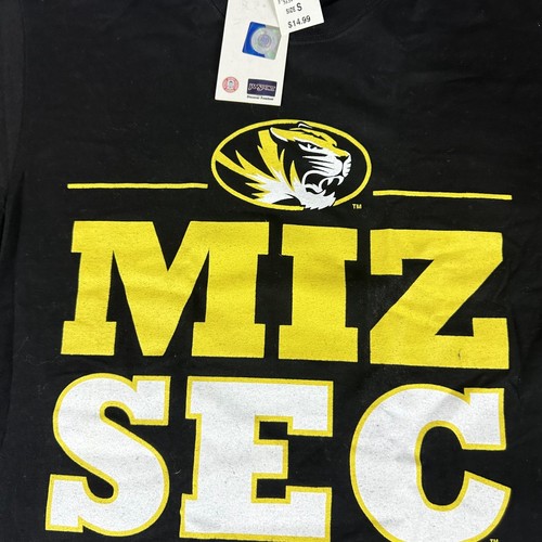Missouri Tigers Shirt Men Small Black Short Sleeve 100% Cotton College Sports - Picture 5 of 8