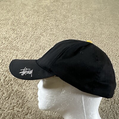 Stussy Hat Cap Mens Black L-XL Fitted Stretch NYC S Logo Hip Hop