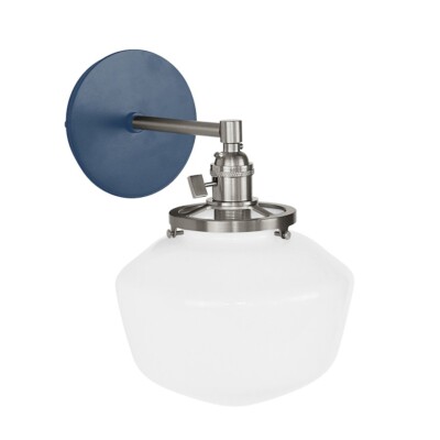 Montclair Lightworks Uno 9.2'' Sconce/Schoolhouse, Navy/Nickel - SCM413-50-96