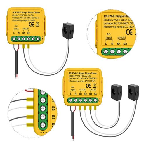 Smart WiFi Energy Meter with Current Transformer Clamp Real time Power Monitor - Afbeelding 1 van 42