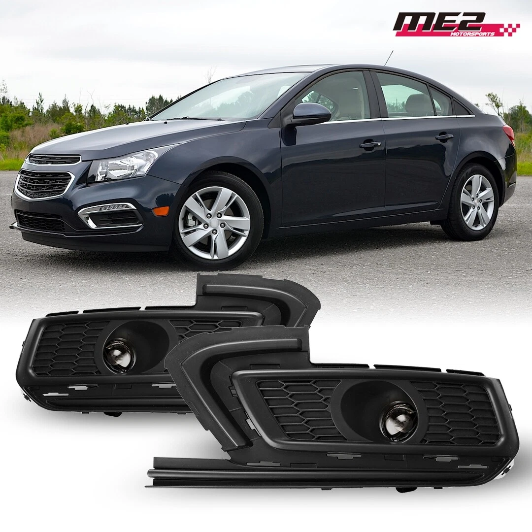 Tapas De Luz Antiniebla Para Chevrolet Cruze/Cruze Limited 2015-2016 - Par Izquierdo/Derecho, Negro Cromado