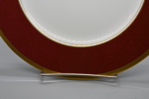 Coalport Athlone Marone 10.75" Dinner Plate Red Marble Gold - Picture 5 of 7