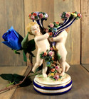 Antique Porcelain Candelabra Cherub Flower Figural Candlestick Dresden Meissen