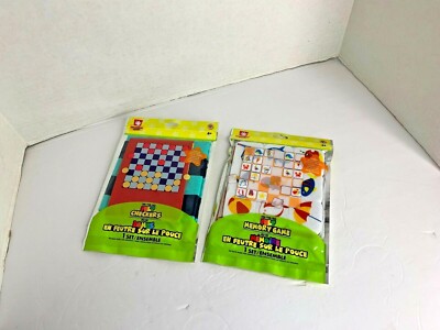 New Creative Hands 2 Games On the Go Travel Storage Pouch Checker Memory game