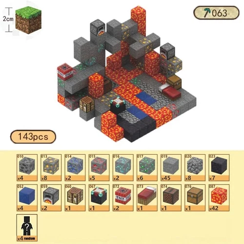 My World Magnetic Building Block Set STEM Mine Craft Toys Tiles Pixel Cube 2CM - Picture 59 of 78