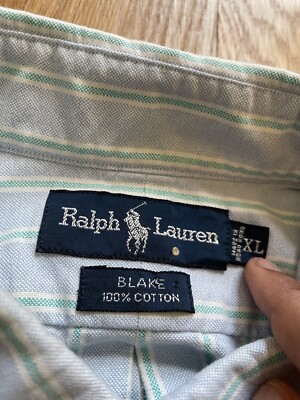 Polo Ralph Lauren Vintage 90s Striped Cotton Blake Oxford Polo Ralph Lauren Vintage 90s Striped Cotton Blake Oxford
