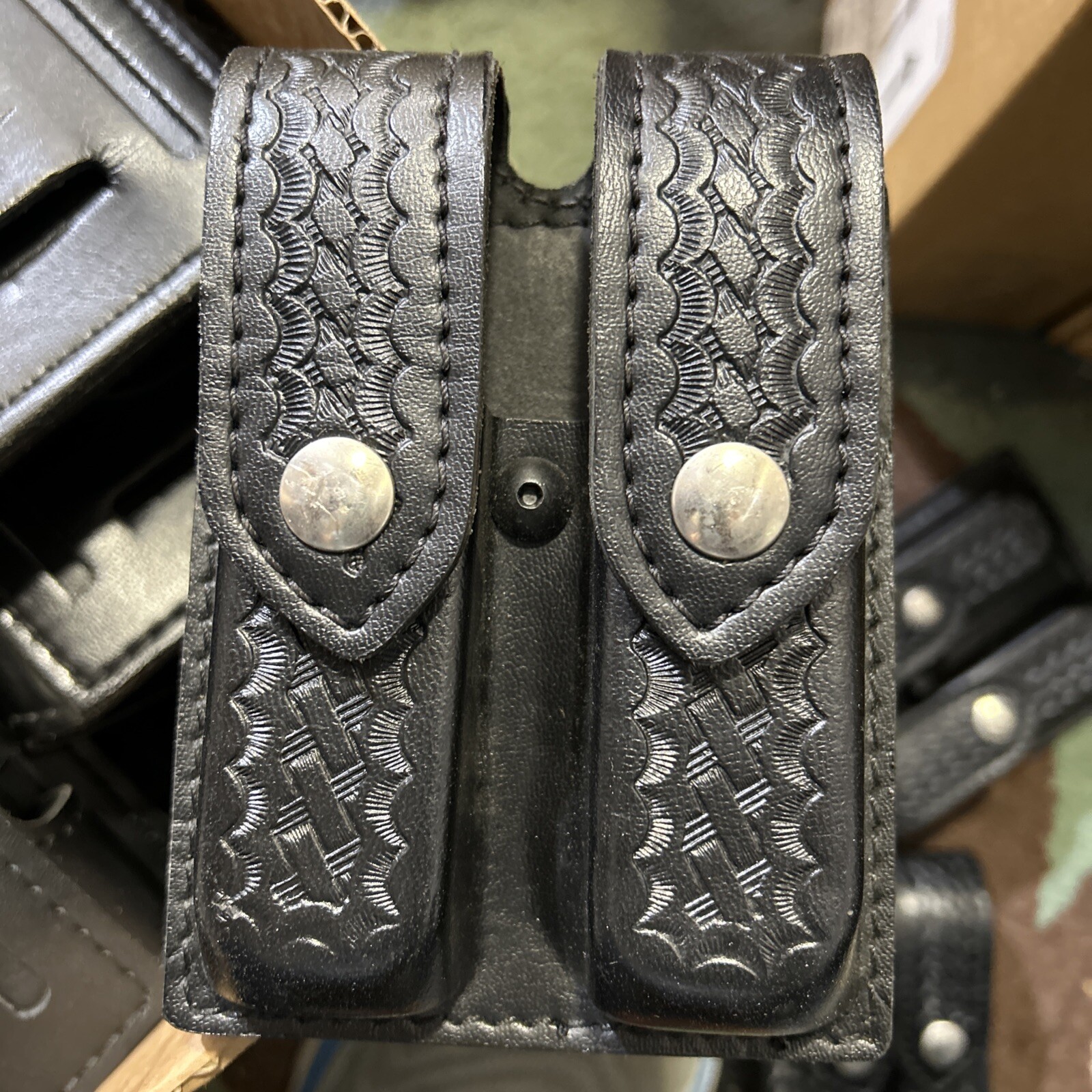 Safariland  Double Magazine Pouch Black,  - GLOCK 17 22, Basketweave-image