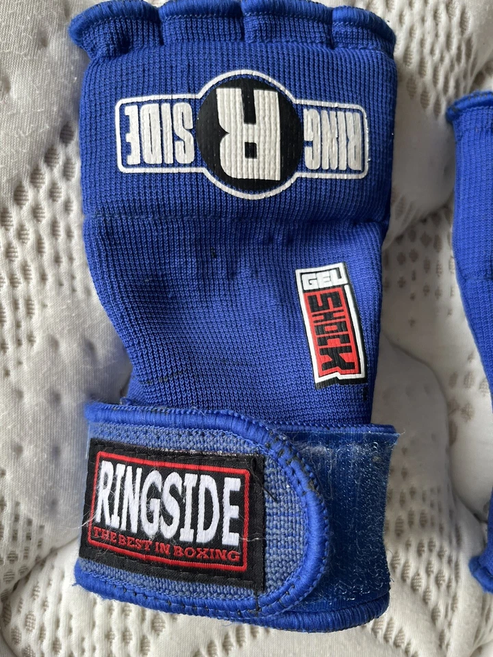 RINGSIDE QUICK WRAP GEL SHOCK MMA BOXING HAND WRAPS LARGE/XLARGE BLUE - Image 4 of 4