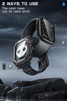 For AppleWatch 9/8/7/6/5/4/SE [45/44mm] SUPCASE TemperedGlass Screen Case