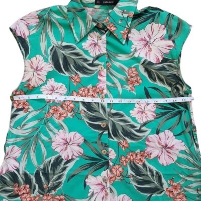 Zara Green Floral Print Dress | eBay