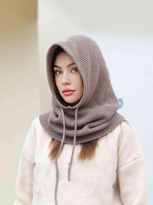Stylische Damen Wintermütze Kapuzenform   Schal & Mütze in einem, sehr warm