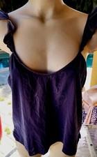 Victoria's Secret Rare Vintage M Velvet   Black Ruffled Tank Top Camisole