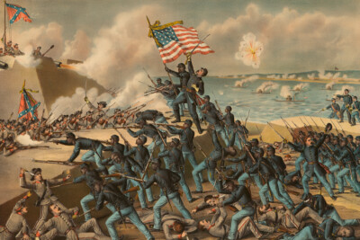 Storming Fort Wagner by American Historical Archive Giclee Art Print Ships Free