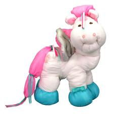 Vintage Fisher Price Enchanted Puffalumps Starfire Pegasus Horse Plush White '87