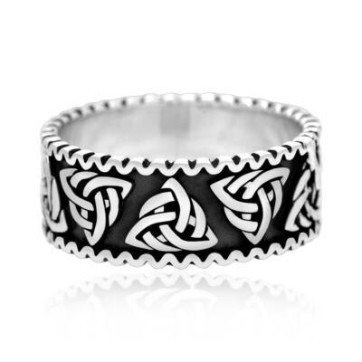 925 Sterling Silver Celtic Irish Triquetra Knot Band Pagan Ring | eBay