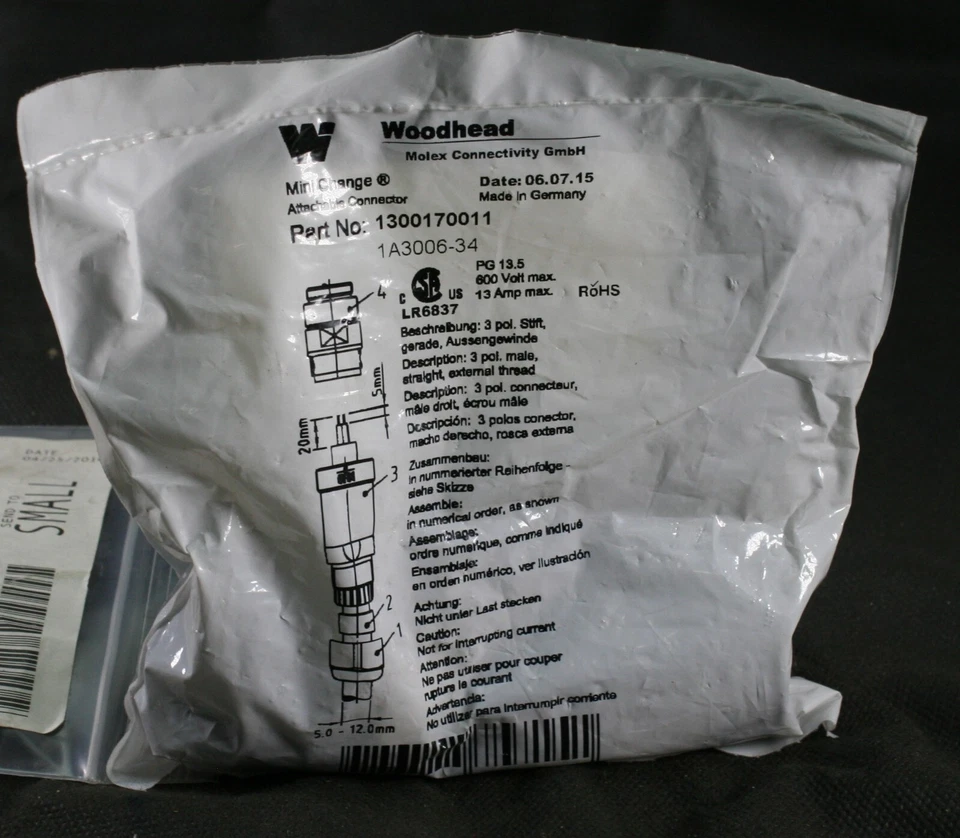 One (1) Molex 1A3006-34 Standard Circular Connector 3-Pole - Image 2 of 4