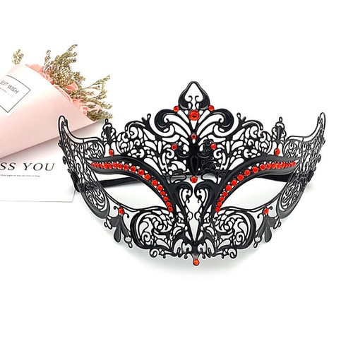 S-A12 Luxury Couples Vampire Metal Venetian Party Masquerade Masks w/ Rhinestone - Picture 7 of 9