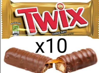 10 x TWIX Chocolate Candy bar 50g Each