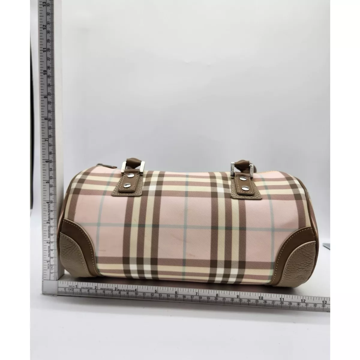 Burberry Pink House Check Coated Canvas Chester Satchel Burberry