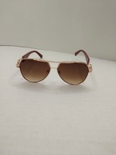 Maroon  Gold Hip Hop Large Aviator Sunglasses W/ Lion Symbol