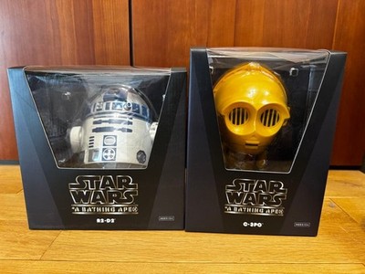 Medicom Toy VCD Star Wars x A Bathing Ape R2-D2 & C-3PO Figure Set New