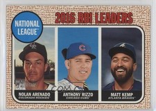 2017 Topps Heritage League Leaders Matt Kemp Anthony Rizzo Nolan Arenado #3 2f4