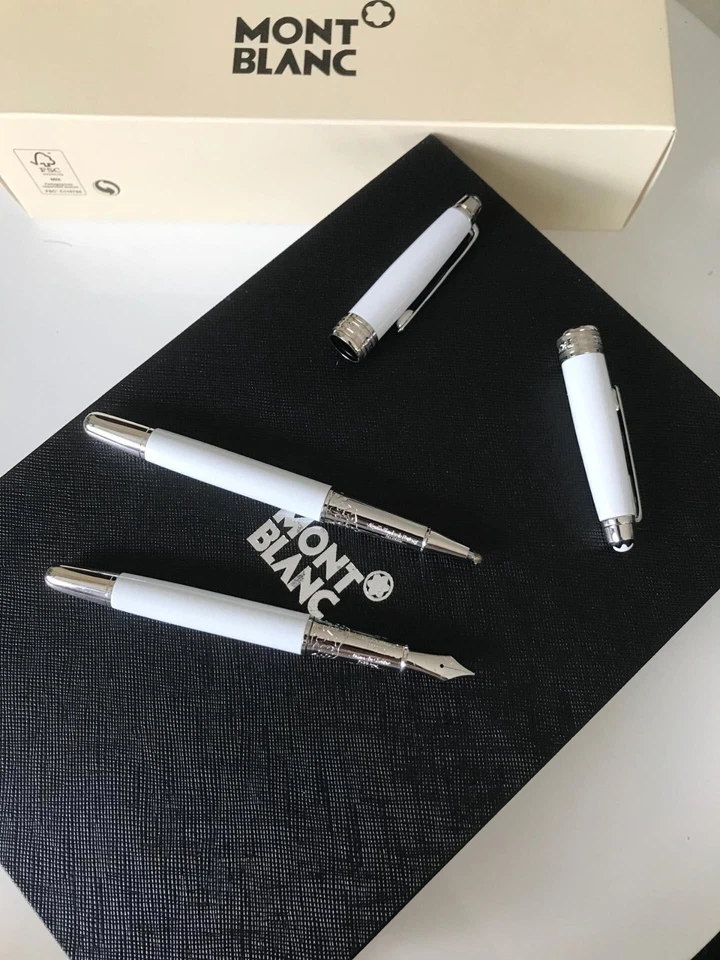 Montblanc Juego de Regalo para Pareja - Lujoso Juego de Bolígrafo y Bolígrafo Blanco Foto 4 de 4