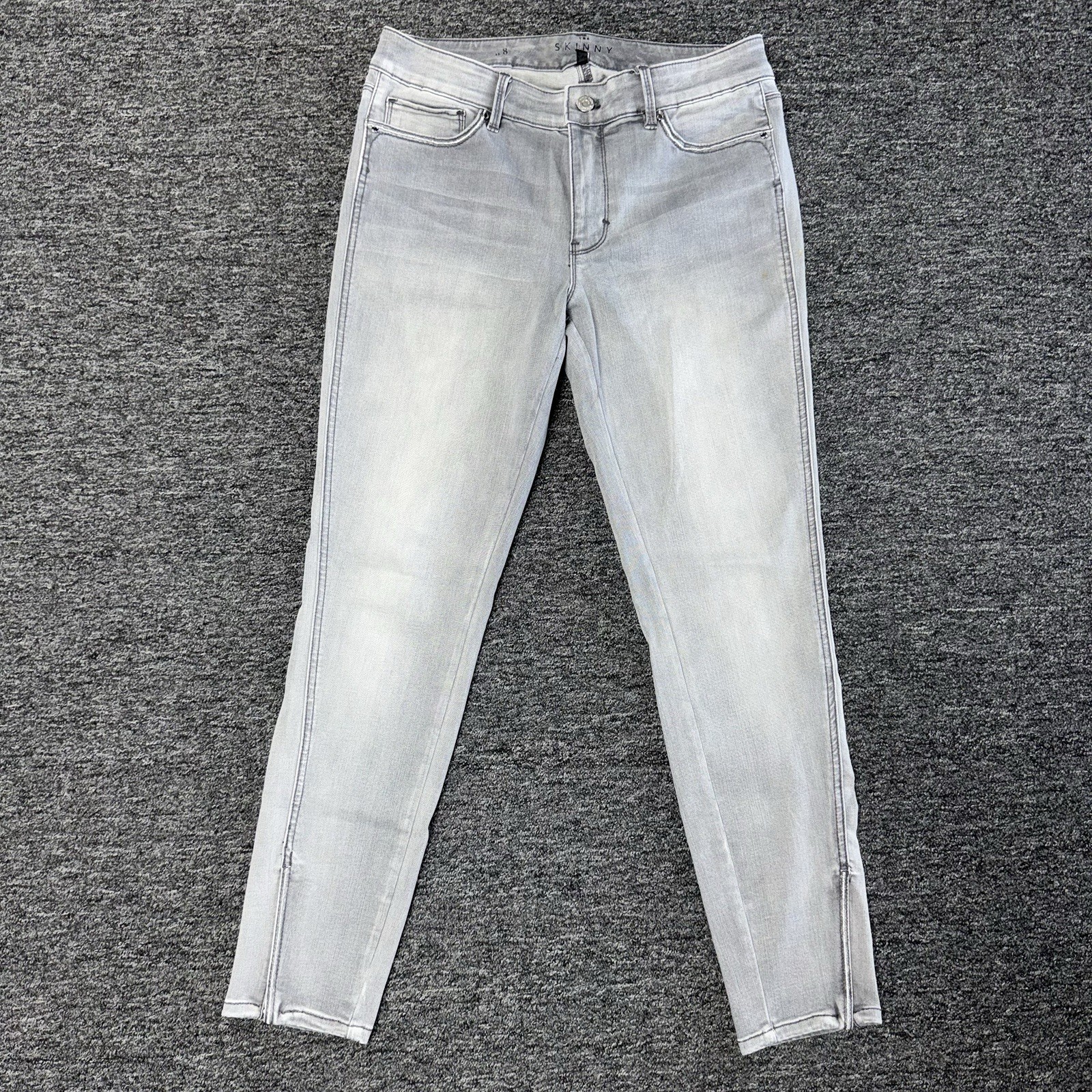 Womens White House Black Market Light Wash Gray The Skinny Ankle Pants - Size 8