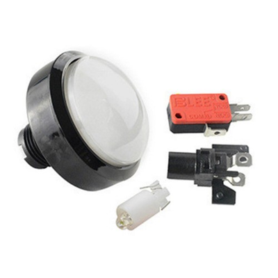 #ad 60mm White Arcade Round Push Button Illumilated 12V LED Light w Microswitch nn $9.19