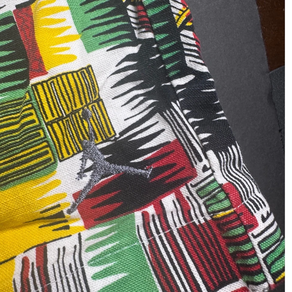 Shorts masculino Nike Air Jordan BHM estampa Kente 42 multicolorido gráfico raro tribal - Imagem 4 de 4