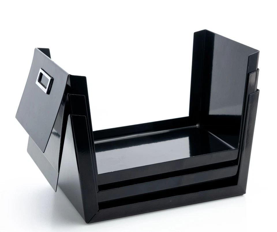 Lot of 3 Black Ikea Nesting Metal CD Bin Box 1999 200.314.72 15540 RARE Used - Image 3 of 4