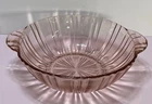 Pink Anchor Hocking Old Café Depression Glass Serving Bowl w/ Handles 8.25”