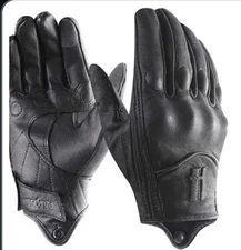 Harssidanzar Mens Motorbike Leather Gloves Touchscreen Black Sz XS 