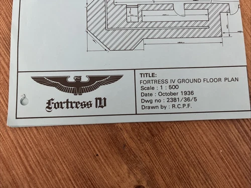 Original Karte zum Spiel FORTRESS 4 IV - Ground Floor Plan - RARE