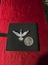 Solid 925 Sterling Silver Diamond Cut Dove Pendant