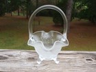 Fenton Crystal Velvet Grape & Diamond Glass Three Toed 7.5" BASKET #8438 Signed — photo 2