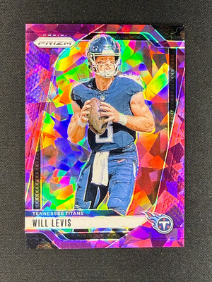 2024 Panini Prizm Purple Cracked Ice #/225 Will Levis #277 Tennessee Titans