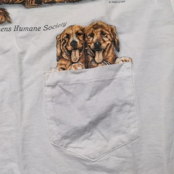 Vintage Made In USA Golden Retriever Puppy Print Oversized Sleep Night Shirt OS - Image 2 of 4