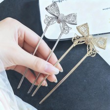 Metal Bowknot U Shaped Hair Forks Hairpin Hair Sticks Geometric Hair Clip P