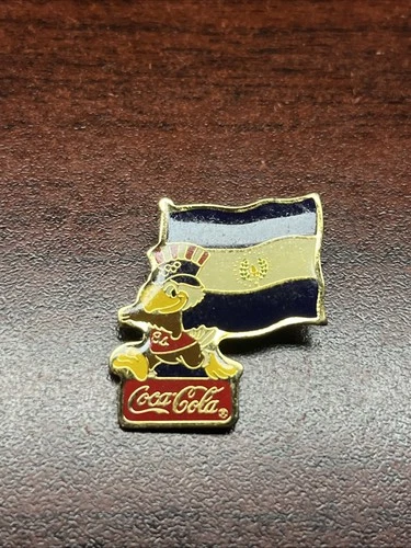 Vintage 1984 Los Angeles Olympics Coca Cola Sam Eagle El Salvador Flag Lapel Pin
